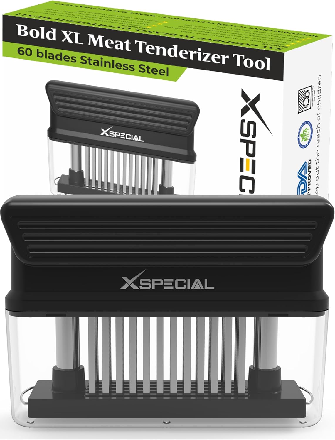 Bold XL 60 Blade Meat Tenderizer Transforms Cheap Cuts to Gourmet