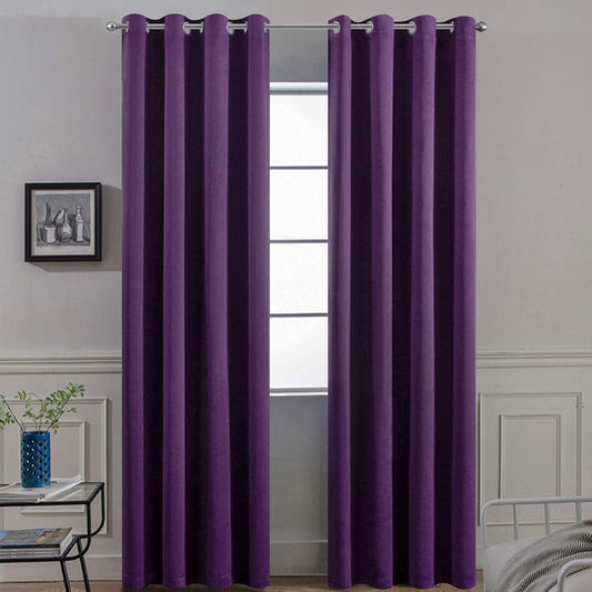 Yakamok Purple Blackout Curtains for Room Darkening and Insulation