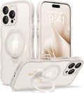 CAPRARO iPhone 16 Pro Case with 360 Spin Magnetic Stand - Stone