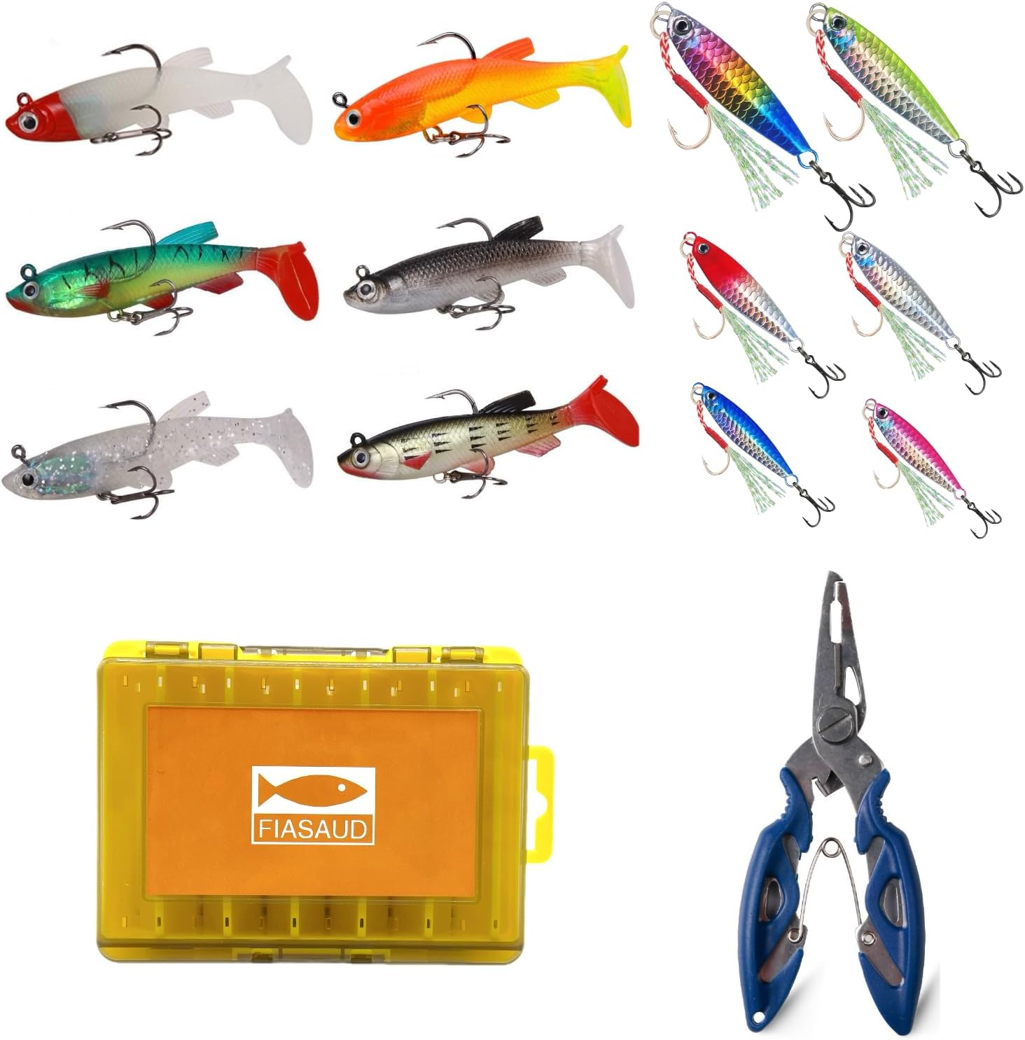 Complete Fishing Bait Set with Pliers - Fierce Takedown Kit