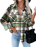 Corduroy Plaid Shacket Jacket - Oversized Casual Button-Down