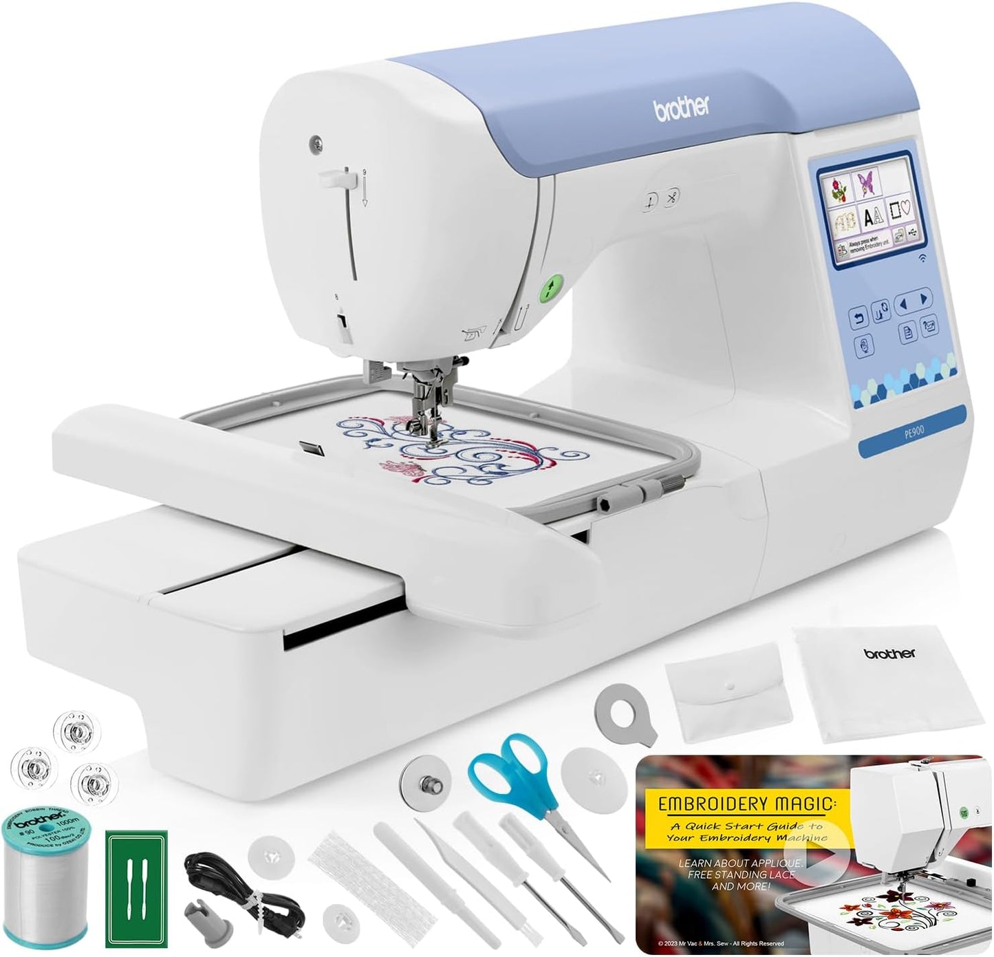 Brother PE900 Embroidery Machine: Cut Jump Stitches with Wireless Connectivity