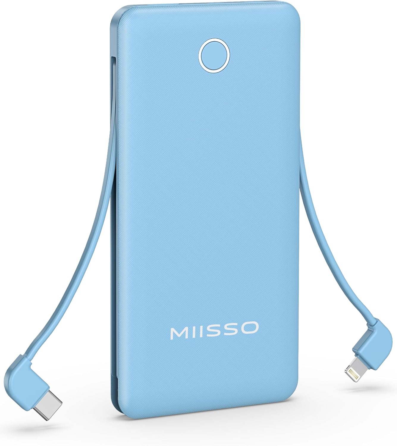 miisso 10000mAh Slim Portable Charger with Built-in Cables