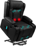PU Leather Power Lift Recliner Chair - Massage, Heat, USB Port