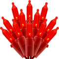 200 Red LED Christmas Lights with Red Wire Pack of 2 - Bright