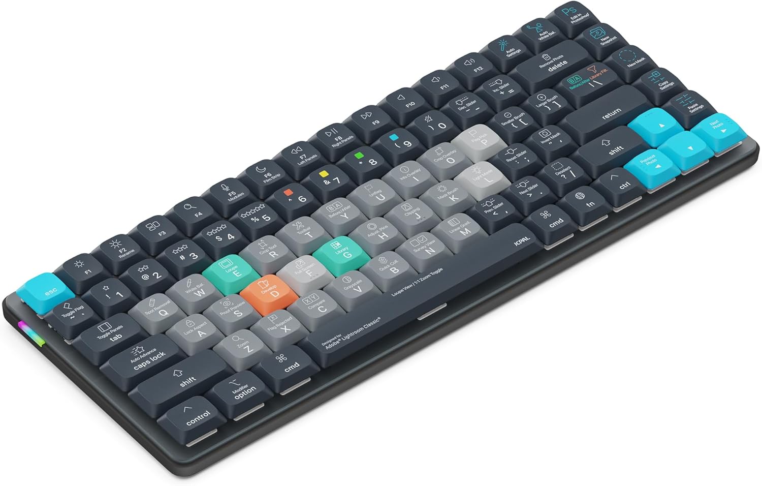 JCPAL Adobe Lightroom Keyboard for Mac and PC - Compact Design