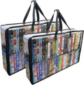 Evelots 2 Pack VHS Movie Tape Storage Bag for 100 Tapes