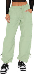 Waitfairy Cargo Pants Women Parachute Baggy Pants - Drawstring Comfort