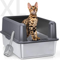 XL Extra Large Stainless Steel Cat Litter Box for Big Cats