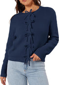 Women's Cardigan Sweaters Bow Button Down Cardigan - Classic Fall Knit