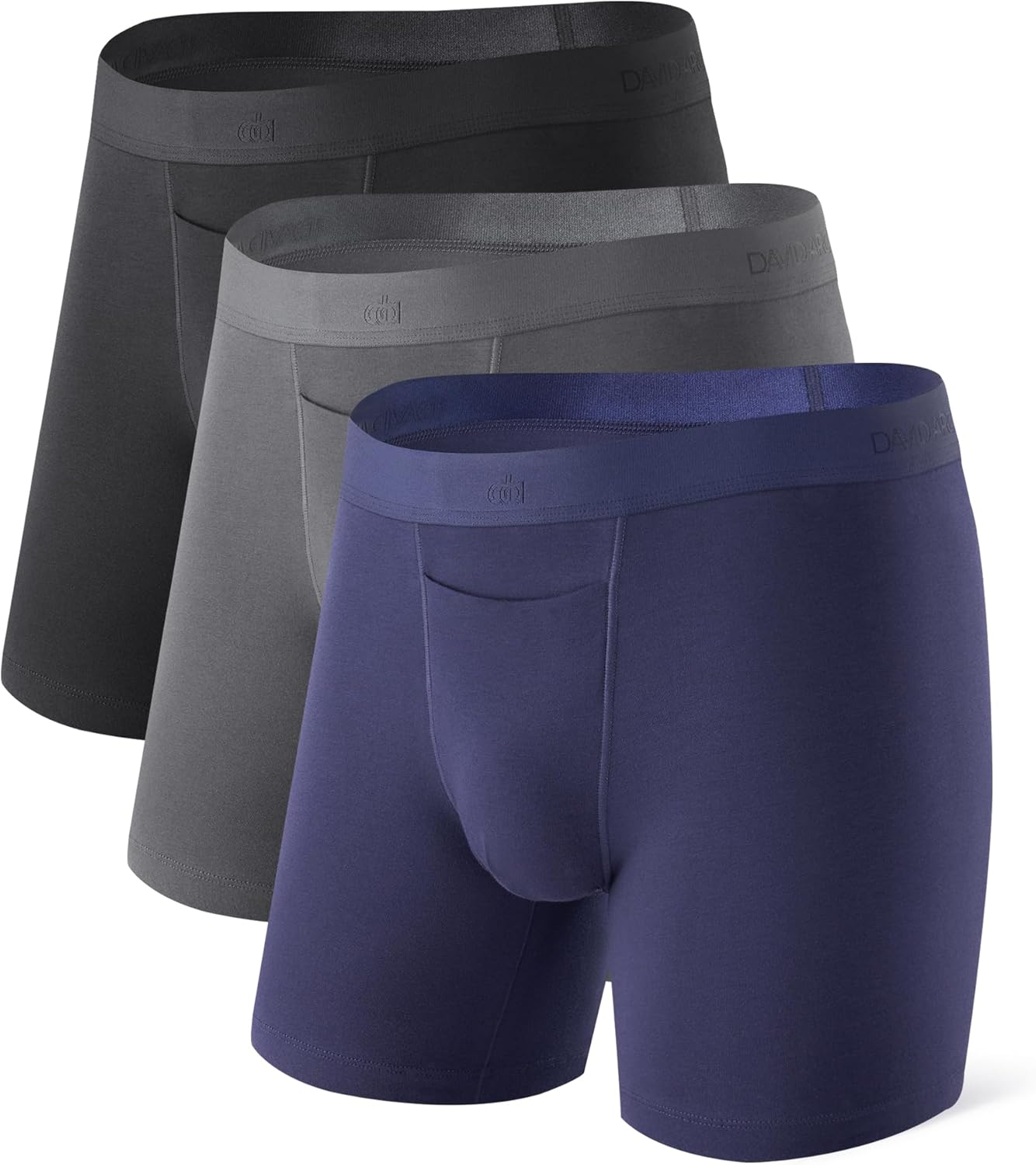DAVID ARCHY Mens Cotton Boxer Briefs with Pouch for Comfort