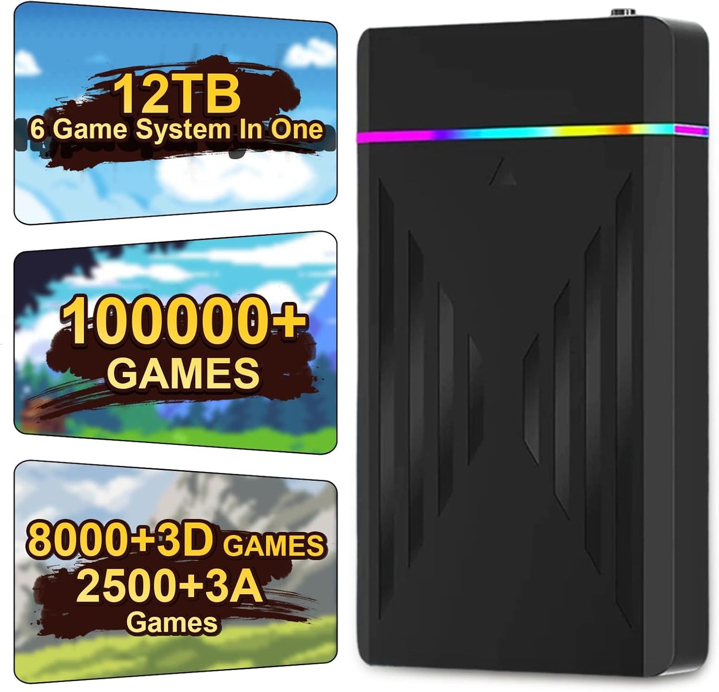 12TB Retro Gaming Hard Drive with 100,000+ Games Preloaded