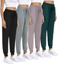 Women Joggers with Pockets Lightweight Sweatpants 4 Pack - Soft keep