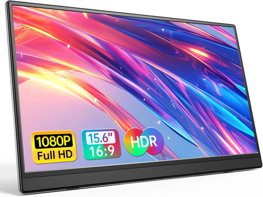 Portable Monitor 15.6 Inch 1080P Ultra-Slim for Gaming & Work