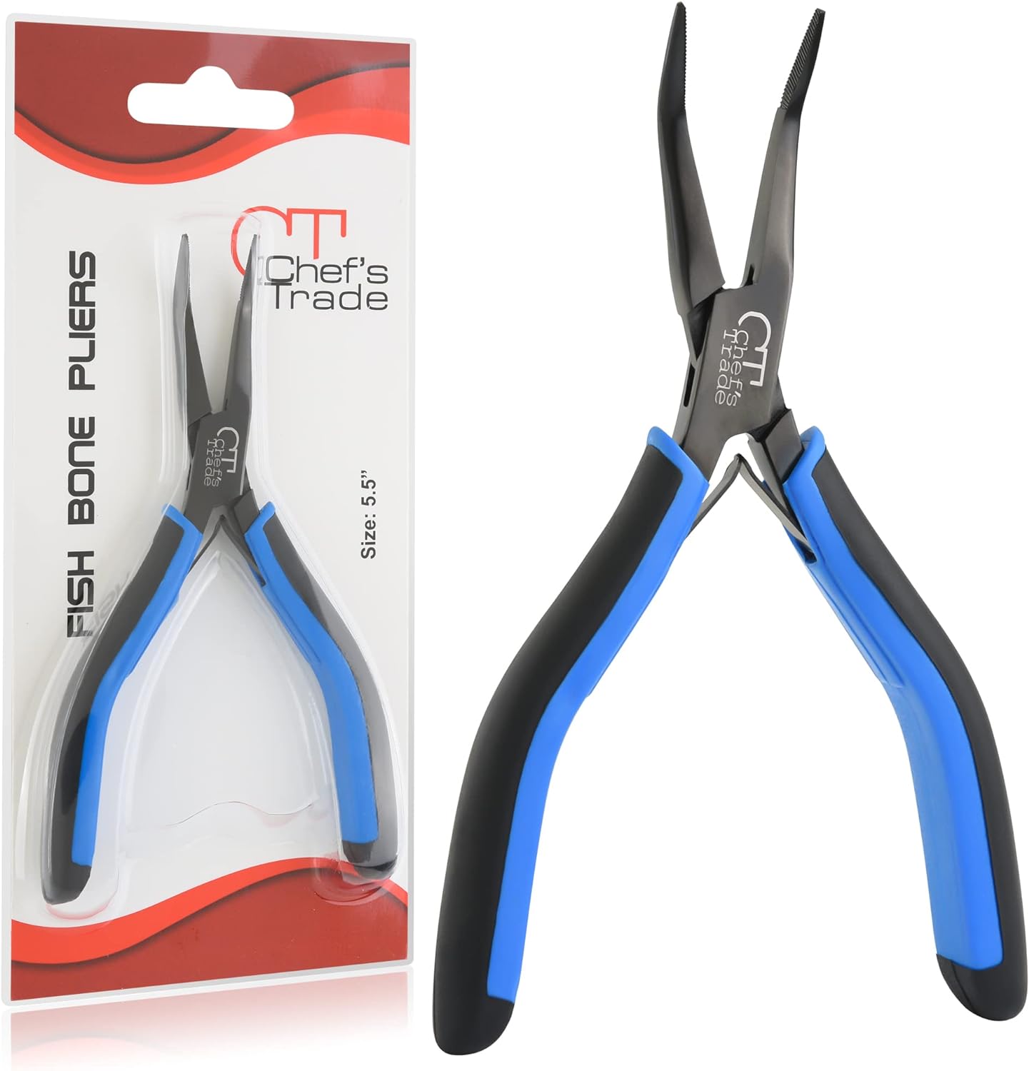 Non-Slip Grip Curved Fish Bone Pliers by CHEF'S TRADE