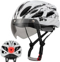 Bike Helmet for Men Women with Magnetic Goggles - Lightweight LED