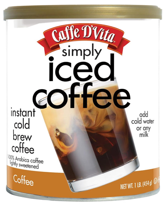 Caffe D'Vita Colombian Iced Coffee Mix - Low Cal, Dairy-Free, Instant
