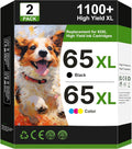 65XL Ink Cartridges Black/Color Combo Pack Replacement for HP - High