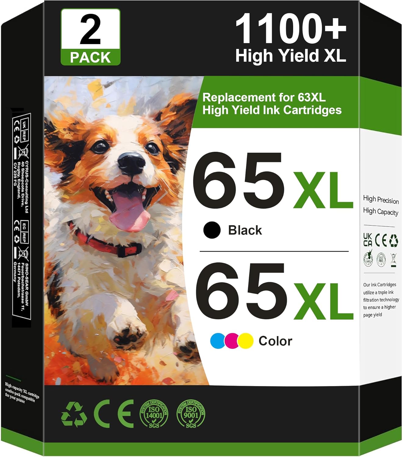 High-Yield 65XL Ink Cartridges Combo Pack for HP Printers