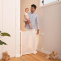 Retractable Baby Gate 33in Tall x 55in Wide - Secure One-Hand
