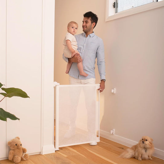 Retractable Baby Gate for Stairs and Doorways - 33in Tall