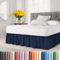 Wrap Around Dust Ruffle Bed Skirt - Navy Blue - King Size - 18in Drop