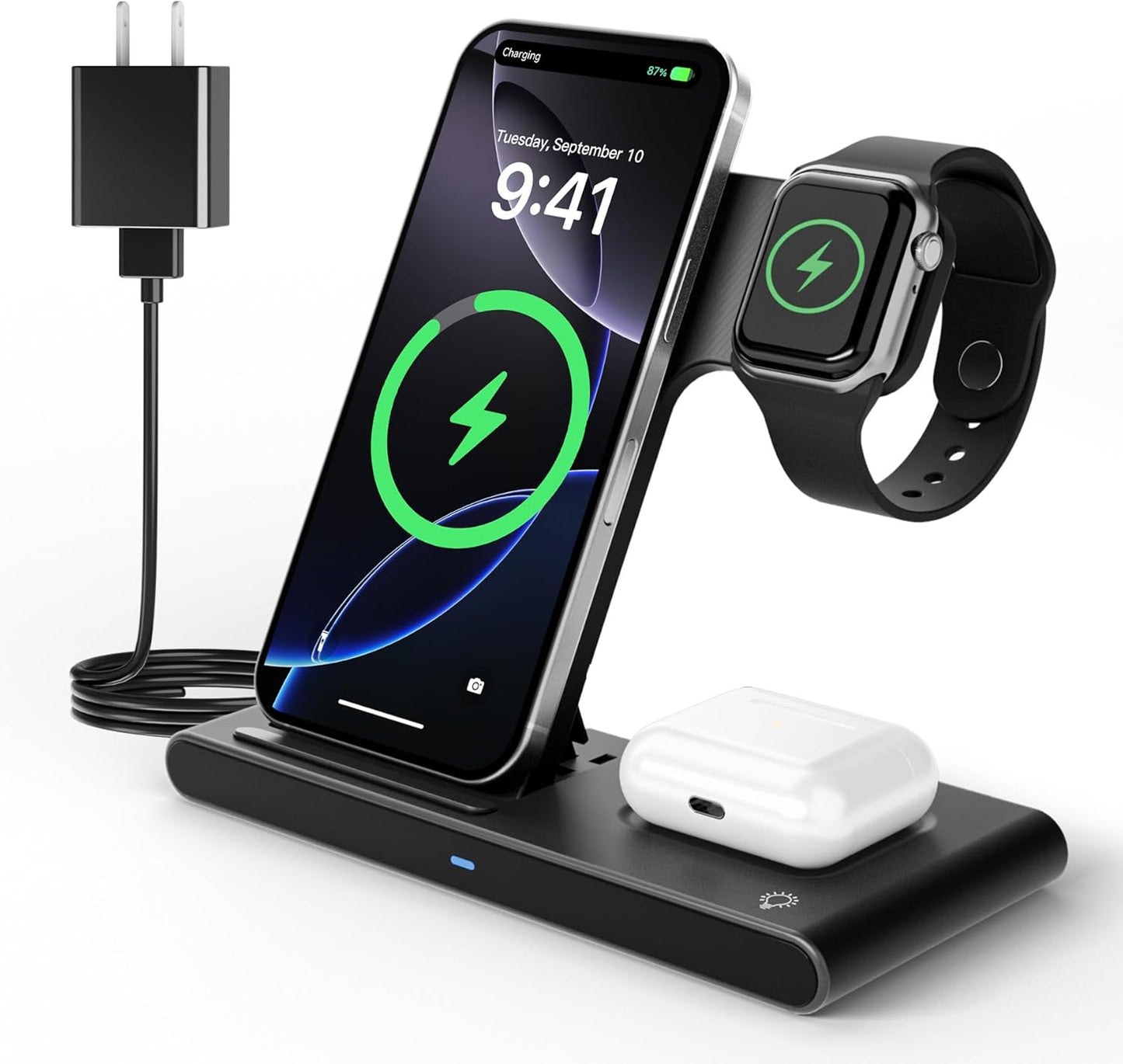 3-in-1 Charging Station for iPhone and Apple Watch - Portable