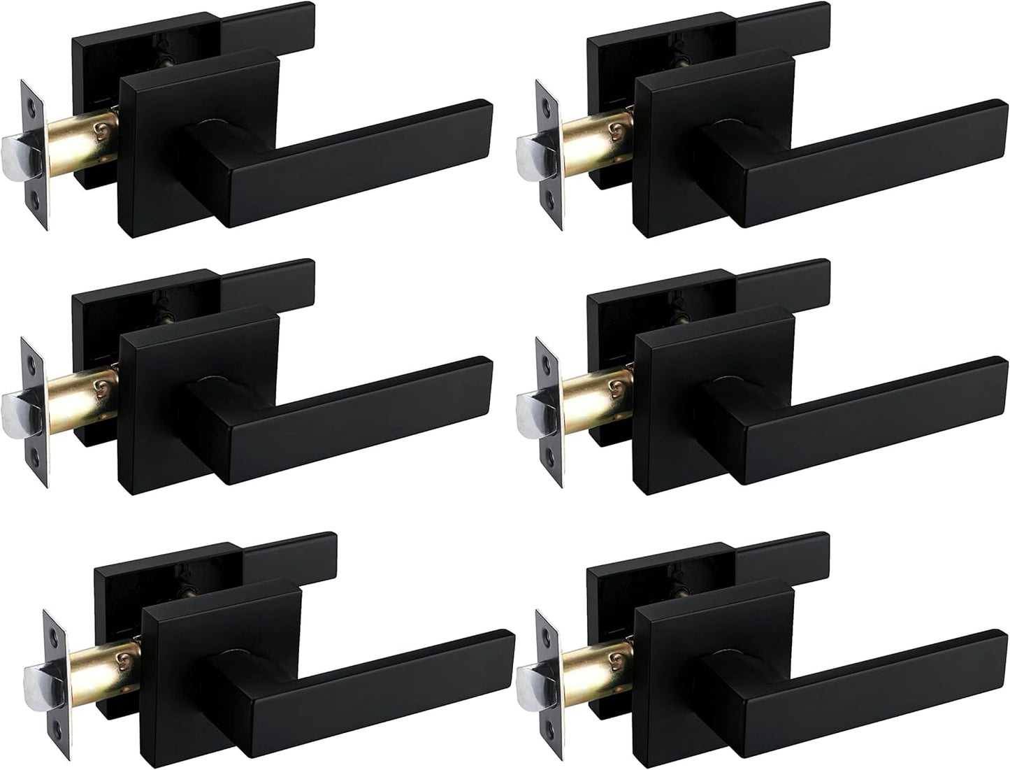 NEWBANG Solid Door Lever Handle in Matte Black Finish for All Doors