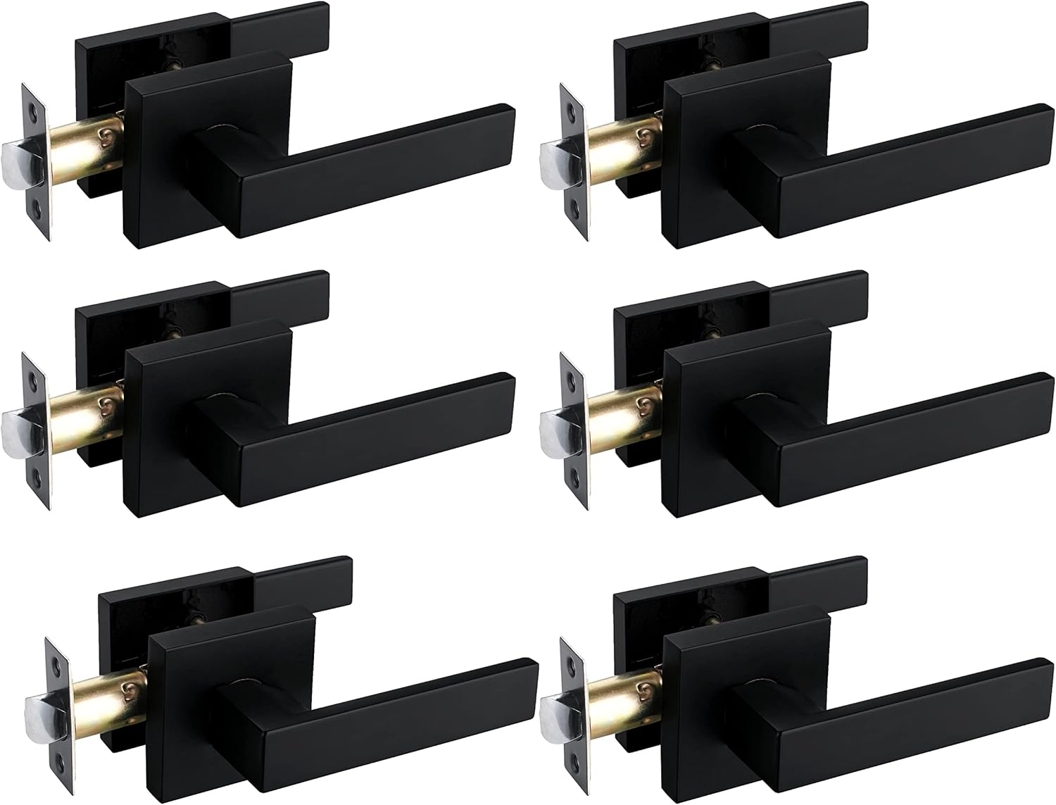 NEWBANG Solid Door Lever Handle in Matte Black Finish for All Doors