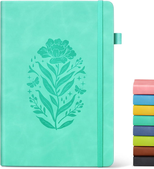 Green Leather Journal - 200 Pages for Stylish Note-Taking