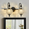 Vintage Bathroom Light Fixtures Black Vanity Light with Glass Globe
