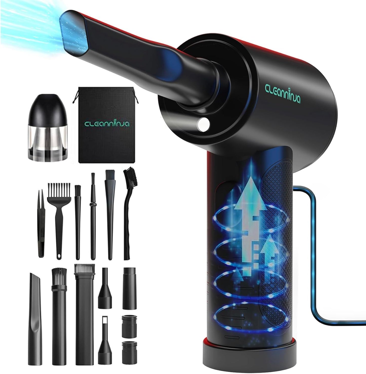 CLEANNINJA Electric Air Blower - 5 Gear 100,000 RPM with LED Light
