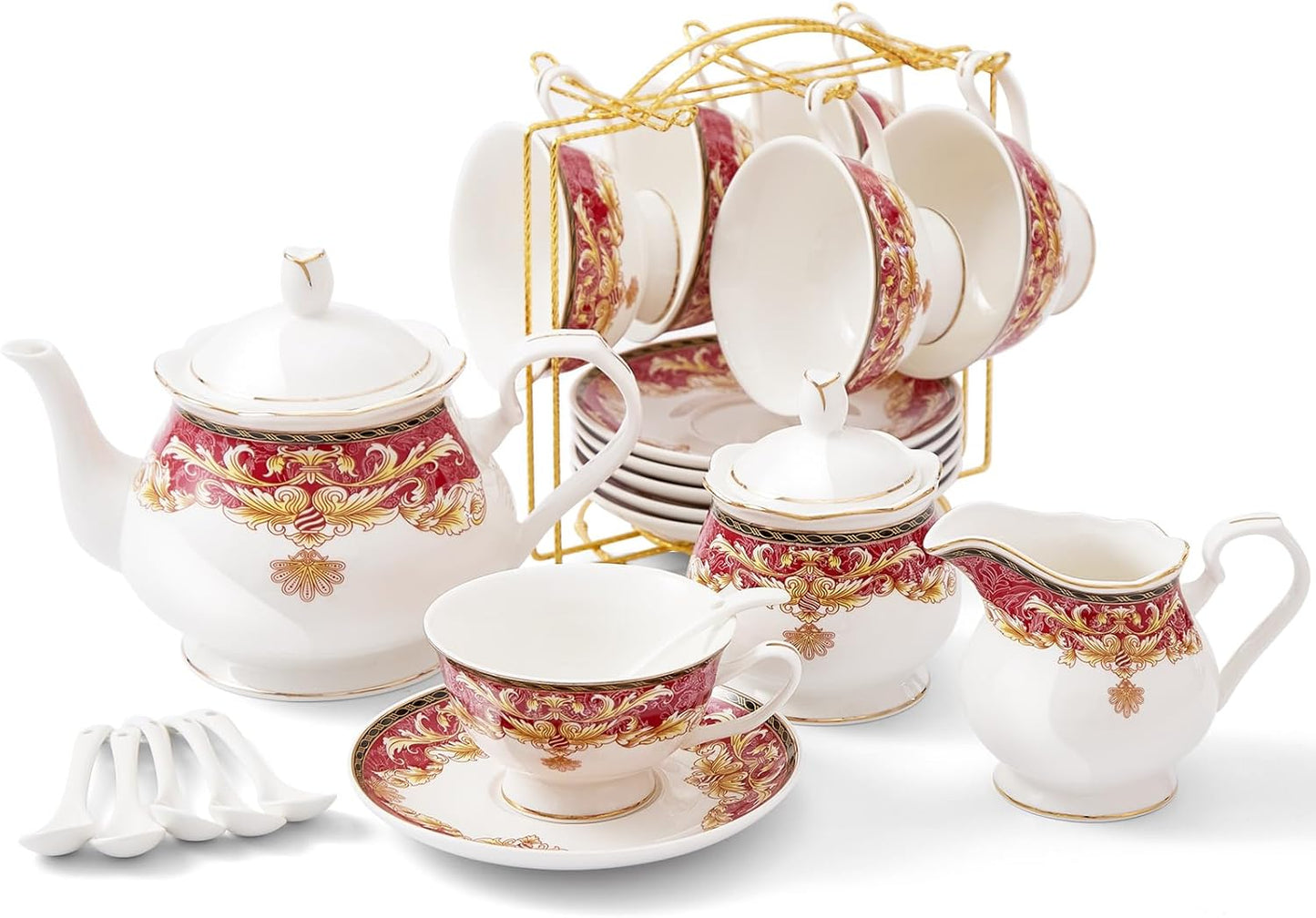 Royal Vintage Porcelain Tea Set for 6 by DUJUST - Luxury Style