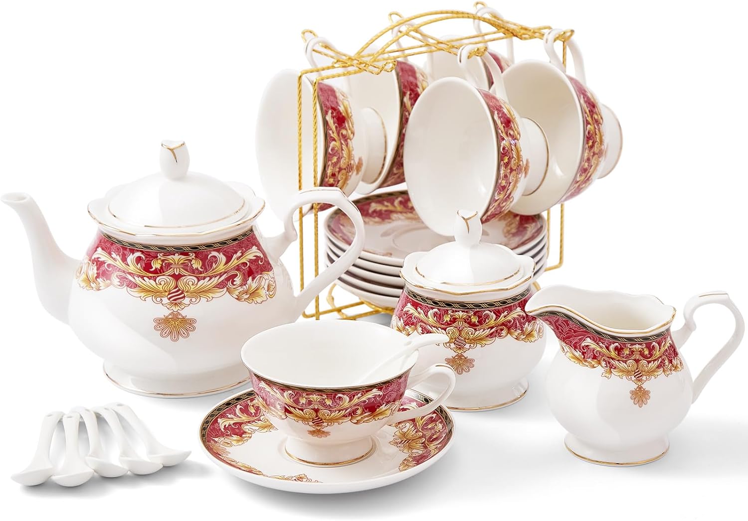 Royal Vintage Porcelain Tea Set for 6 by DUJUST - Luxury Style