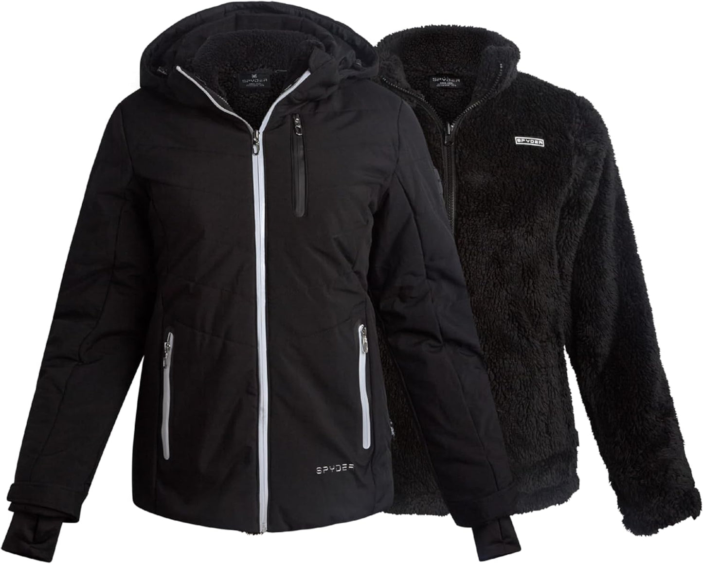 Spyder Womens Ski Jacket - Versatile 3 in 1 Puffer Coat