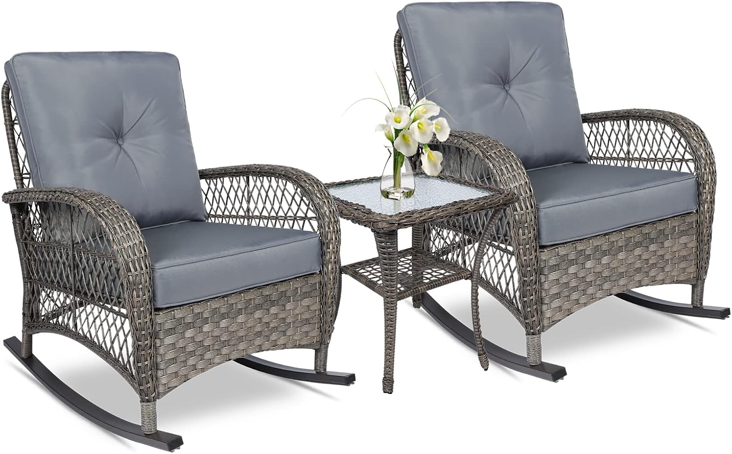 VIVIJASON 3-Piece Outdoor Conversation Bistro Set for Relaxation