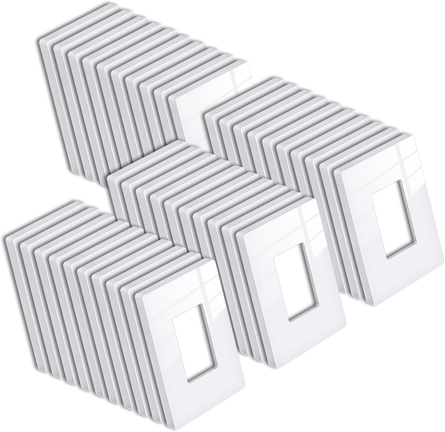 BESTTEN 40 Pack Mid-Size Screwless Outlet Cover for Modern Homes