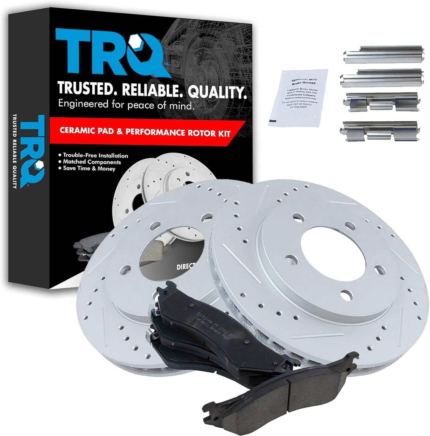 TRQ Front Performance Brake Pad & Rotor Kit for Ford Expedition