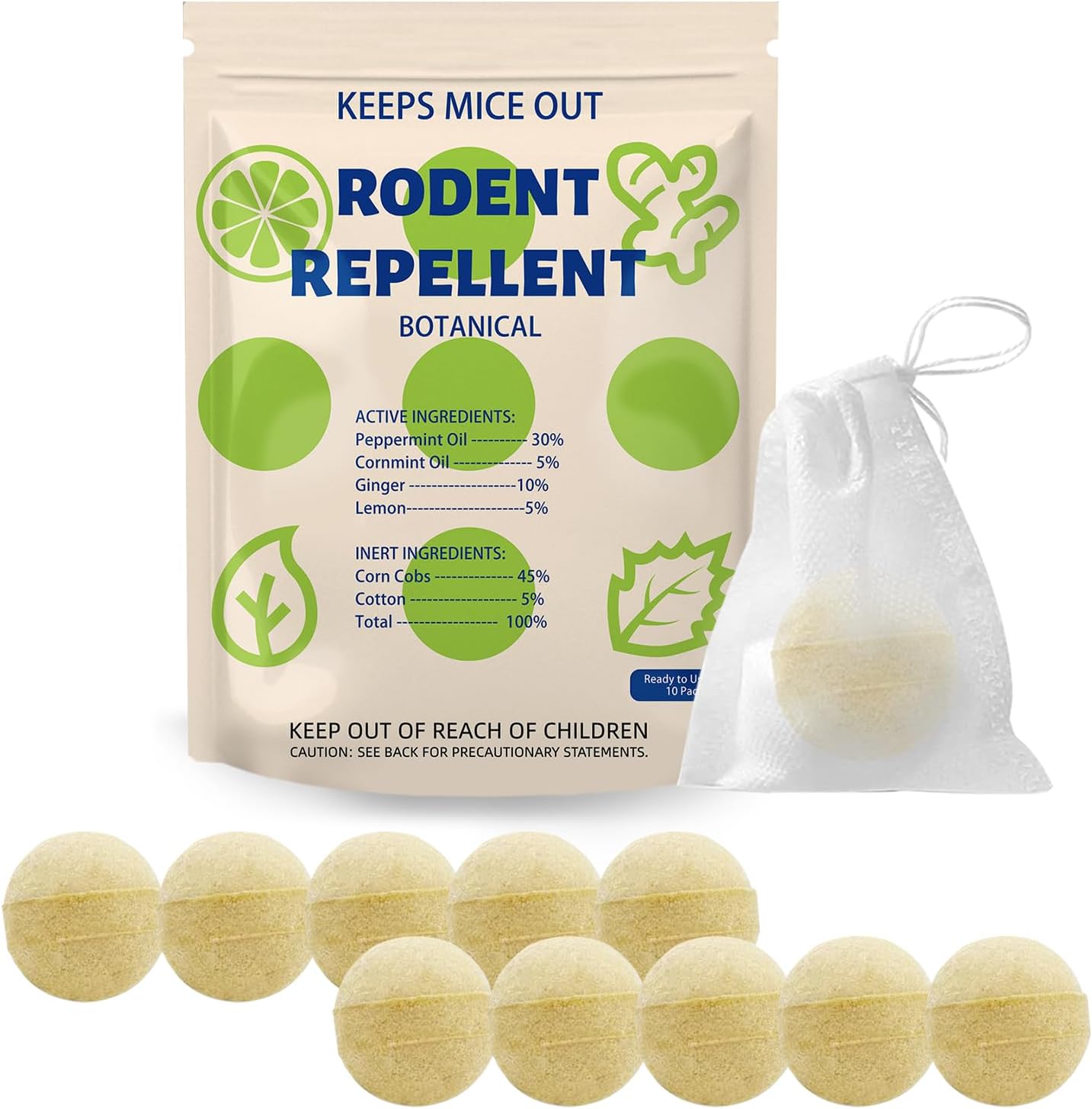 Powerful Peppermint Mouse Repellent - 10 Pouches