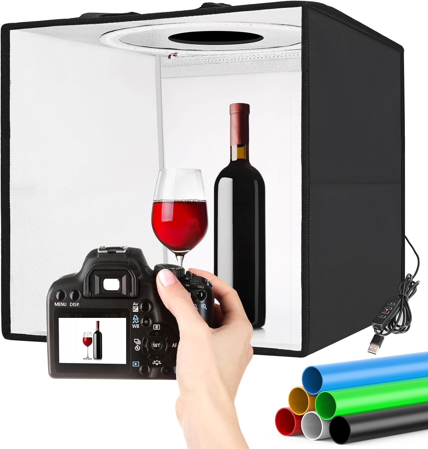 Light Box Photography Kit 16in Dimmable Tent for Small Items