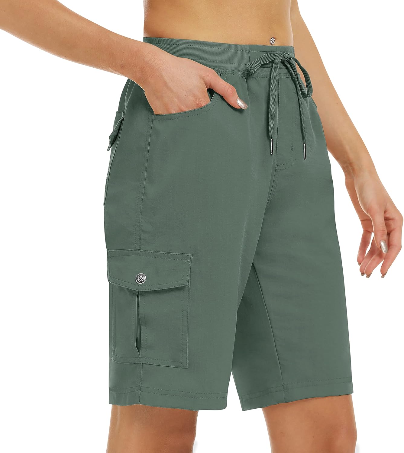 MoFiz Women's 10in Hiking Cargo Shorts for Summer Adventures