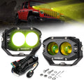 Auxbeam 4 in Amber Fog Light Square Pod - High Output Spot Beam