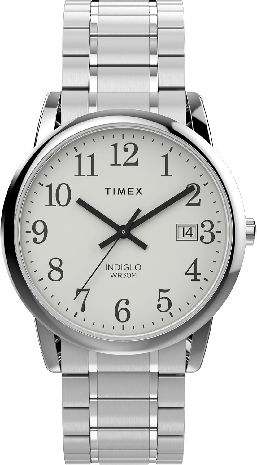 Timex Men's Easy Reader Watch with Silver-Tone Expansion Band