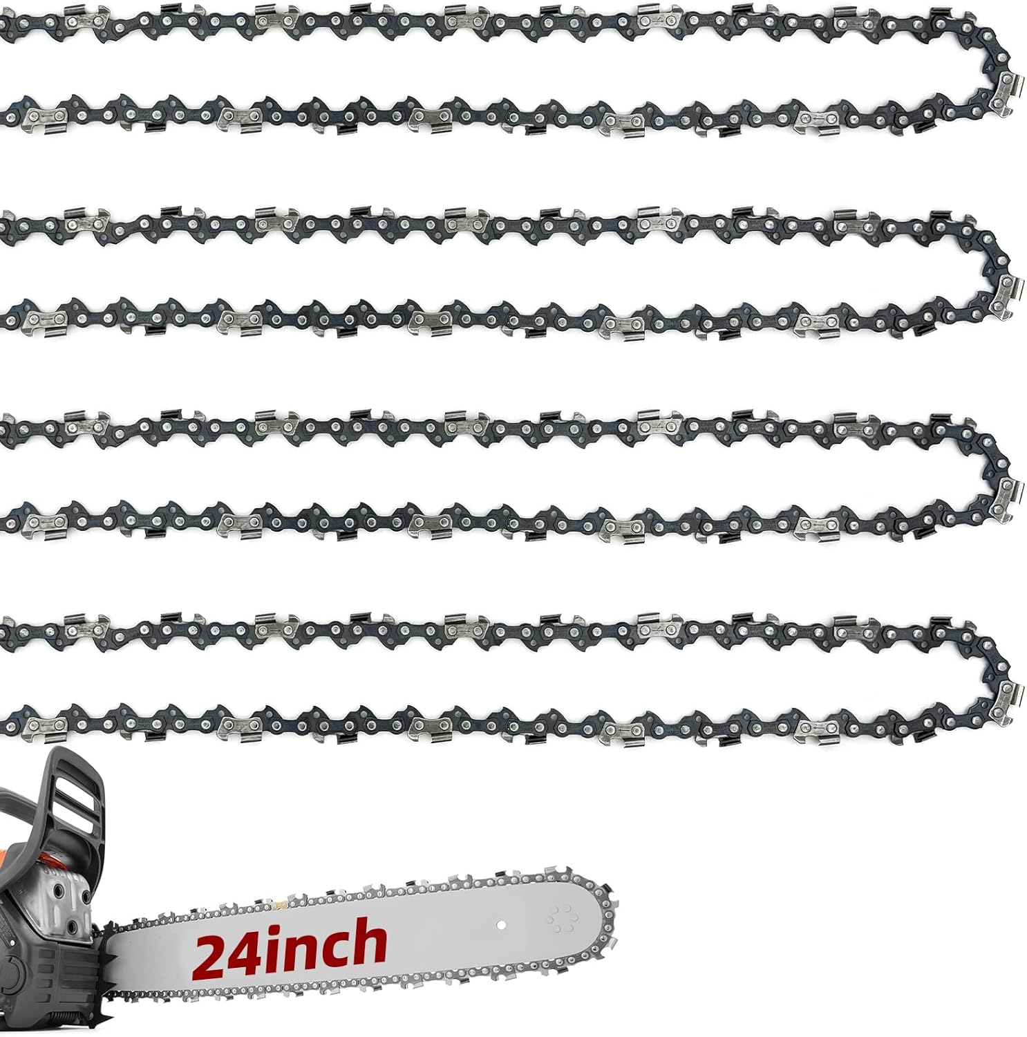 24 Inch Chainsaw Chain Replacement Pack for Various Brands