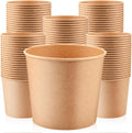 85 oz Kraft Paper Food Buckets 100 Pack - Bulk Disposable Party