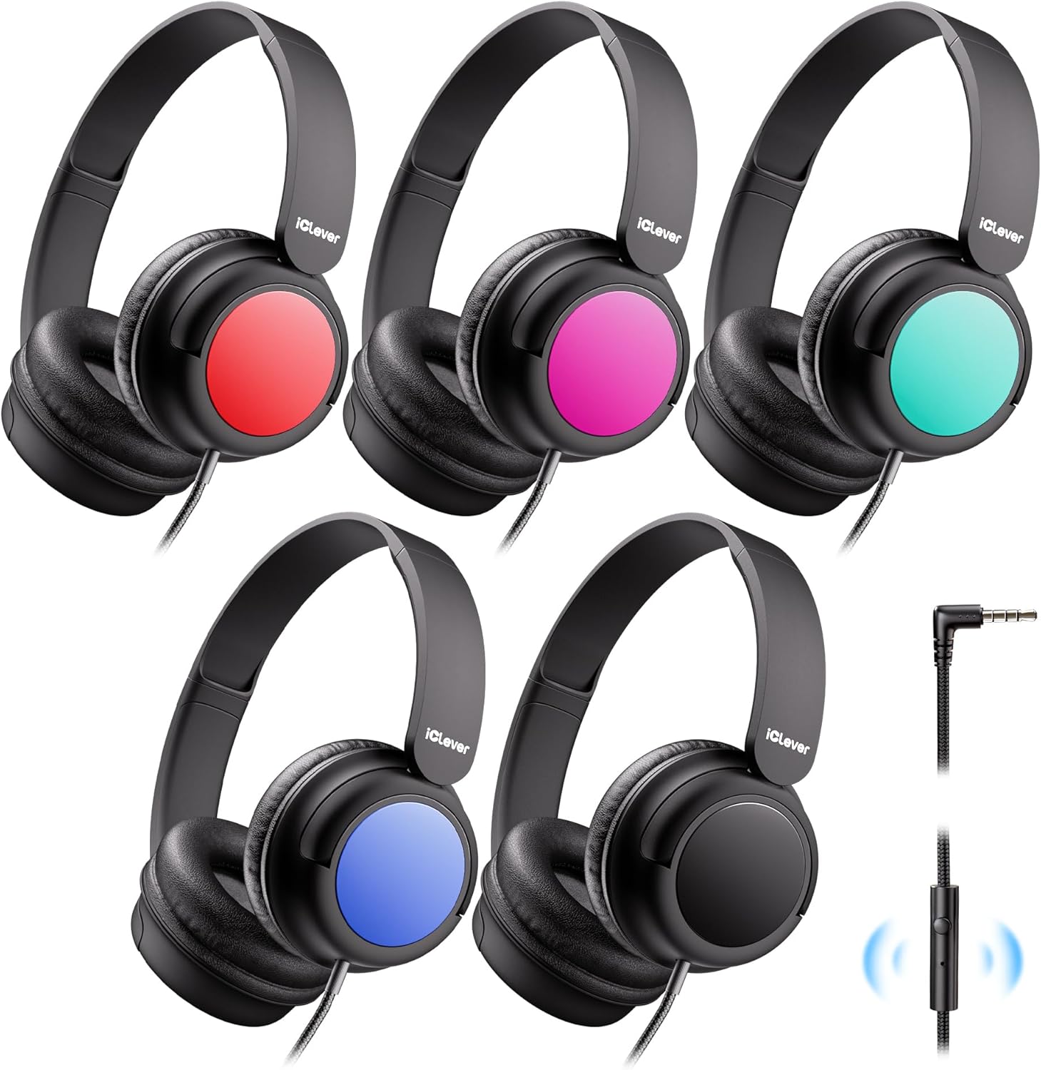 iClever Kids Headphones with Mic for School & Travel Use