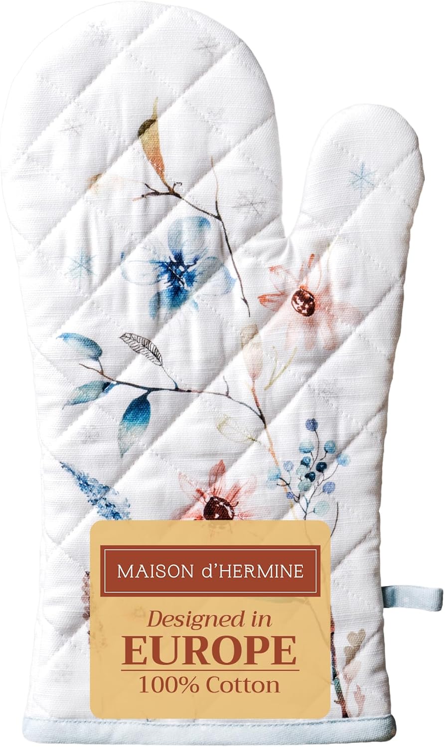 Maison d' Hermine 100% Cotton Oven Mitt - Heatproof & Stylish