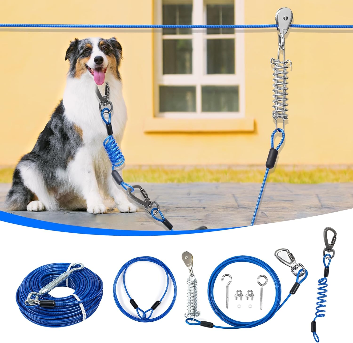 Heavy Duty Dog Trolley System for Large Dogs Up to 250LBS