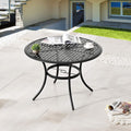 Outdoor Patio Round Dining Table 42.1 in - Stable Iron Frame