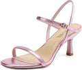 Women's Strappy Round Open Toe Kitten Heels - Comfortable Dress